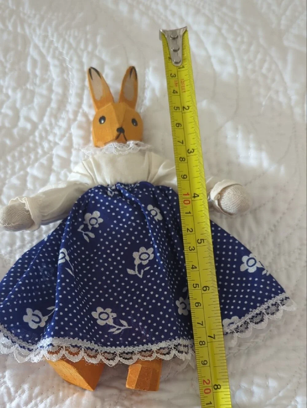 vintage Lotte Sievers-Hahn bunny doll featuring hand-carved wood